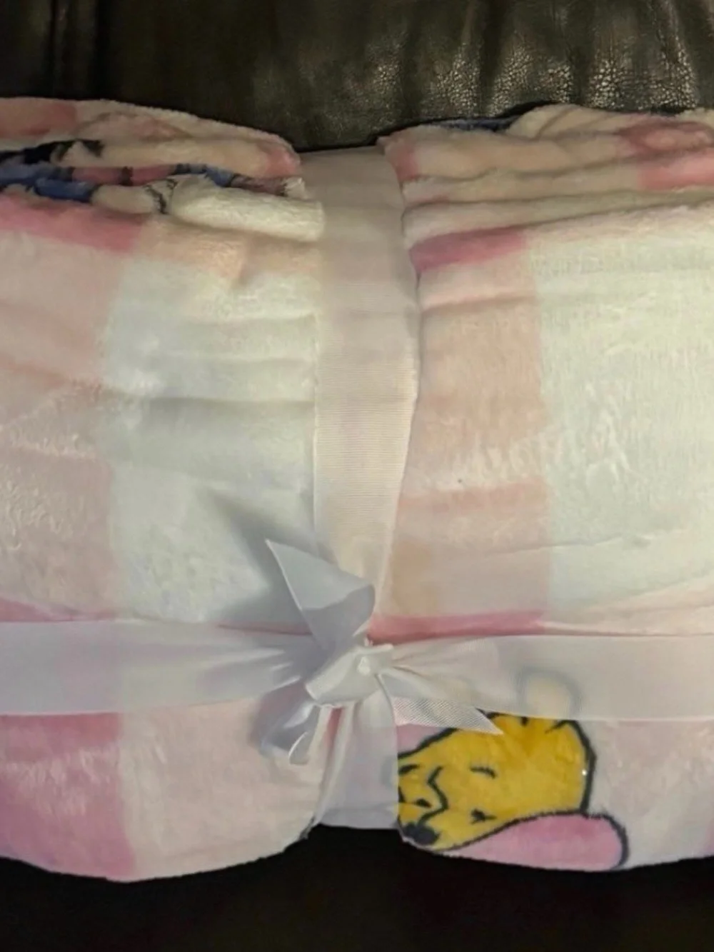 Disney Winnie the Pooh Plush Throw Blanket - Pink & Blue